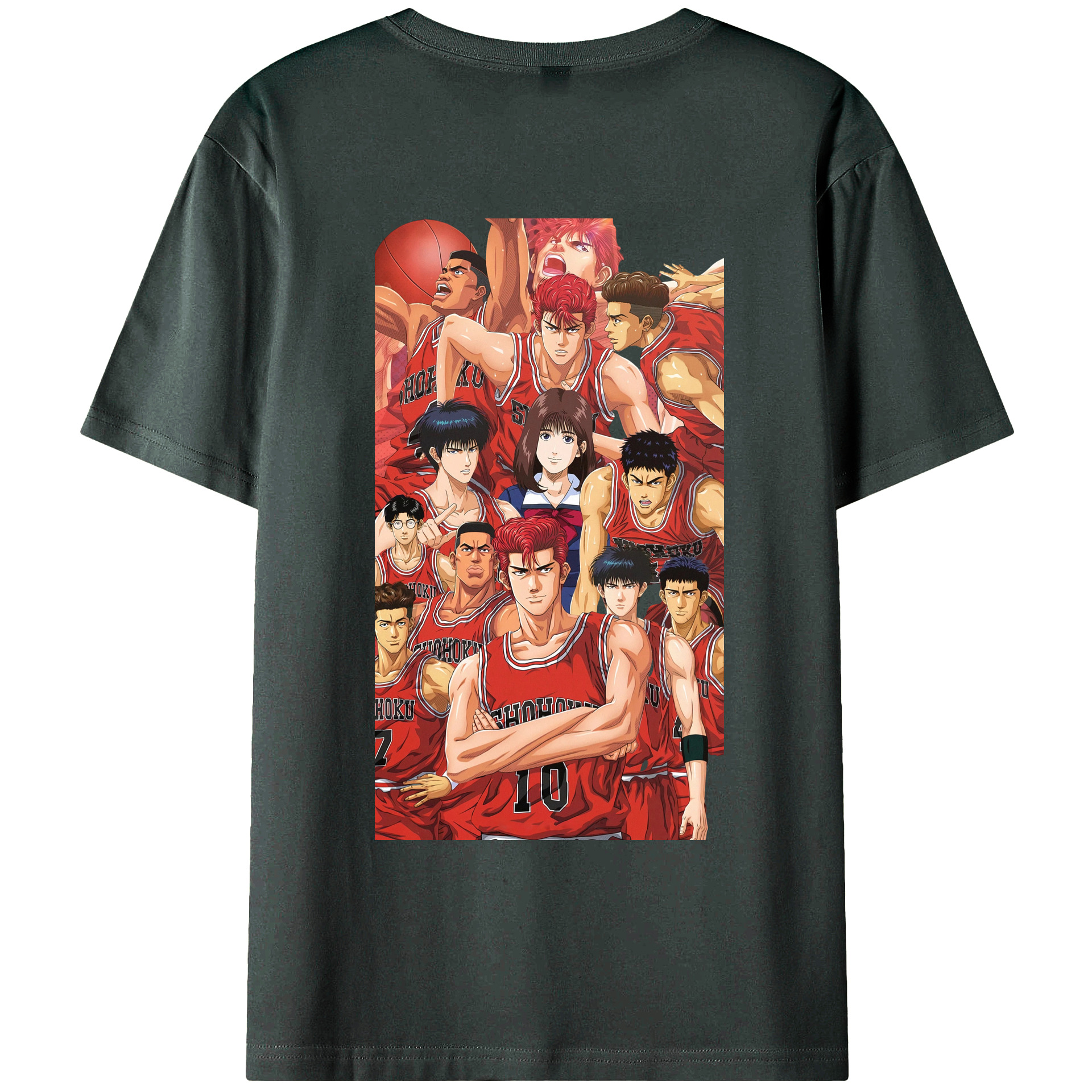 （画像用） SLAM DUNK／スラムダンク 綿100％ メンズ半袖Tシャツ（バックプリント） 通気性